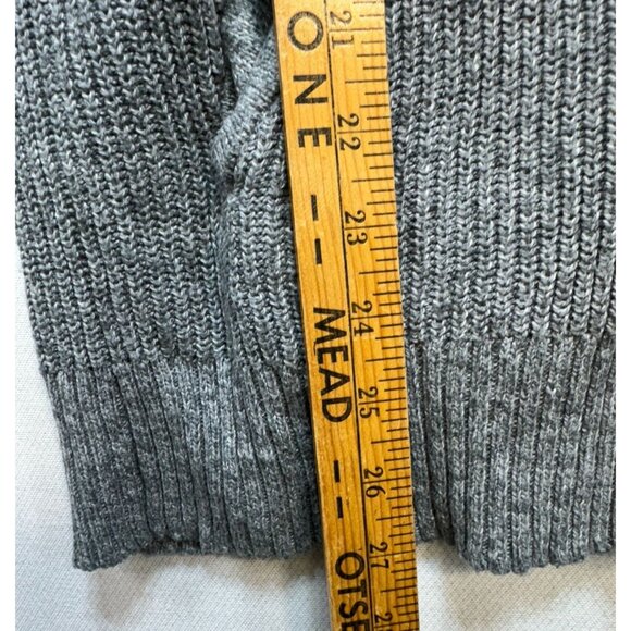 American Eagle Outfitters Mens Cardigan Sweater M/M Gray Cotton Wool Blend Knitw - Picture 4 of 9